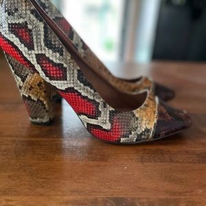 Deena and Ozzy snake skin chunky heels